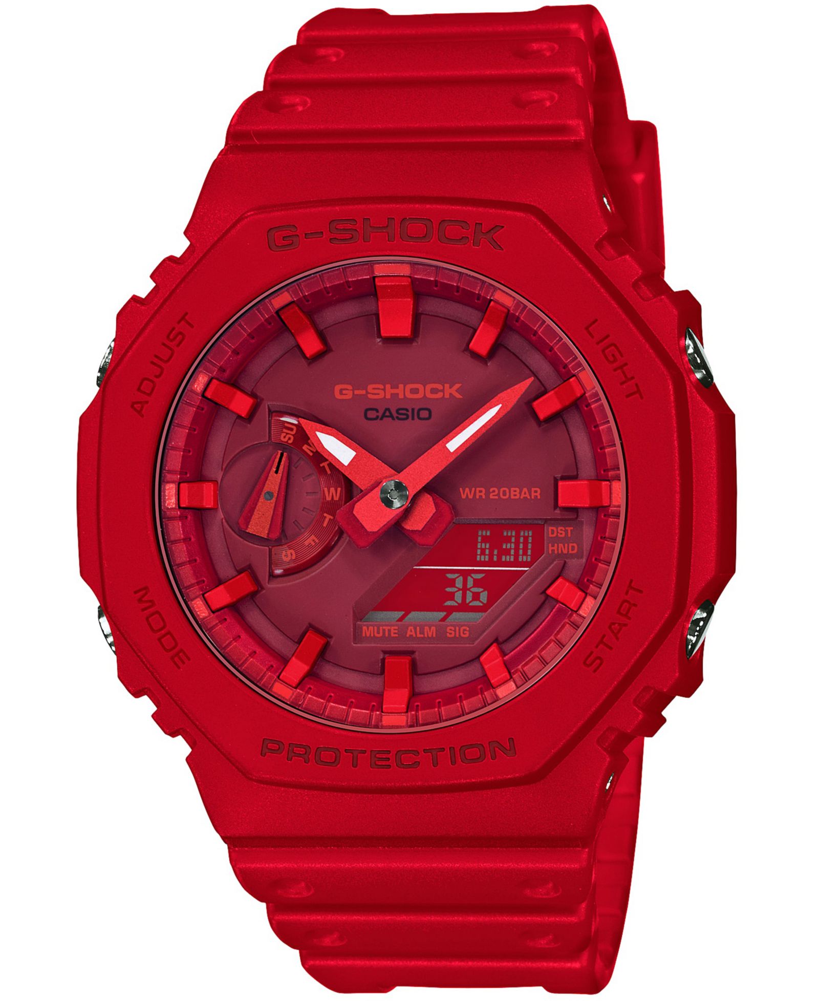 G-Shock Men's Analog-Digital Red Resin Strap 45.4mm GA2100-4A