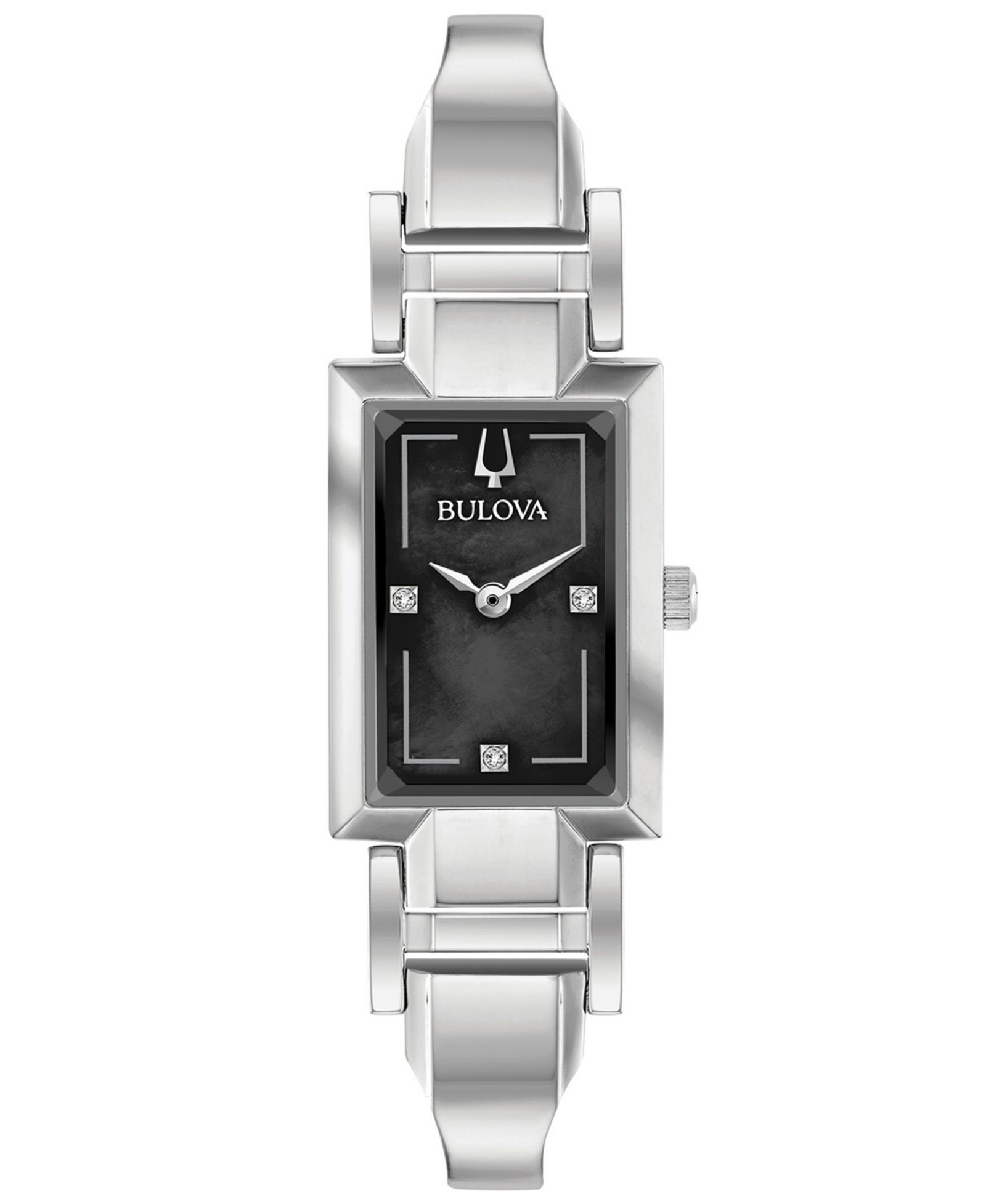 Женские часы Bulova с бриллиантовым акцентом и стальным браслетом 18x33mm