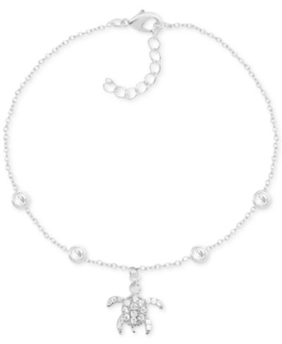 And Now This Crystal Sea Turtle Anklet in Silver-Plate