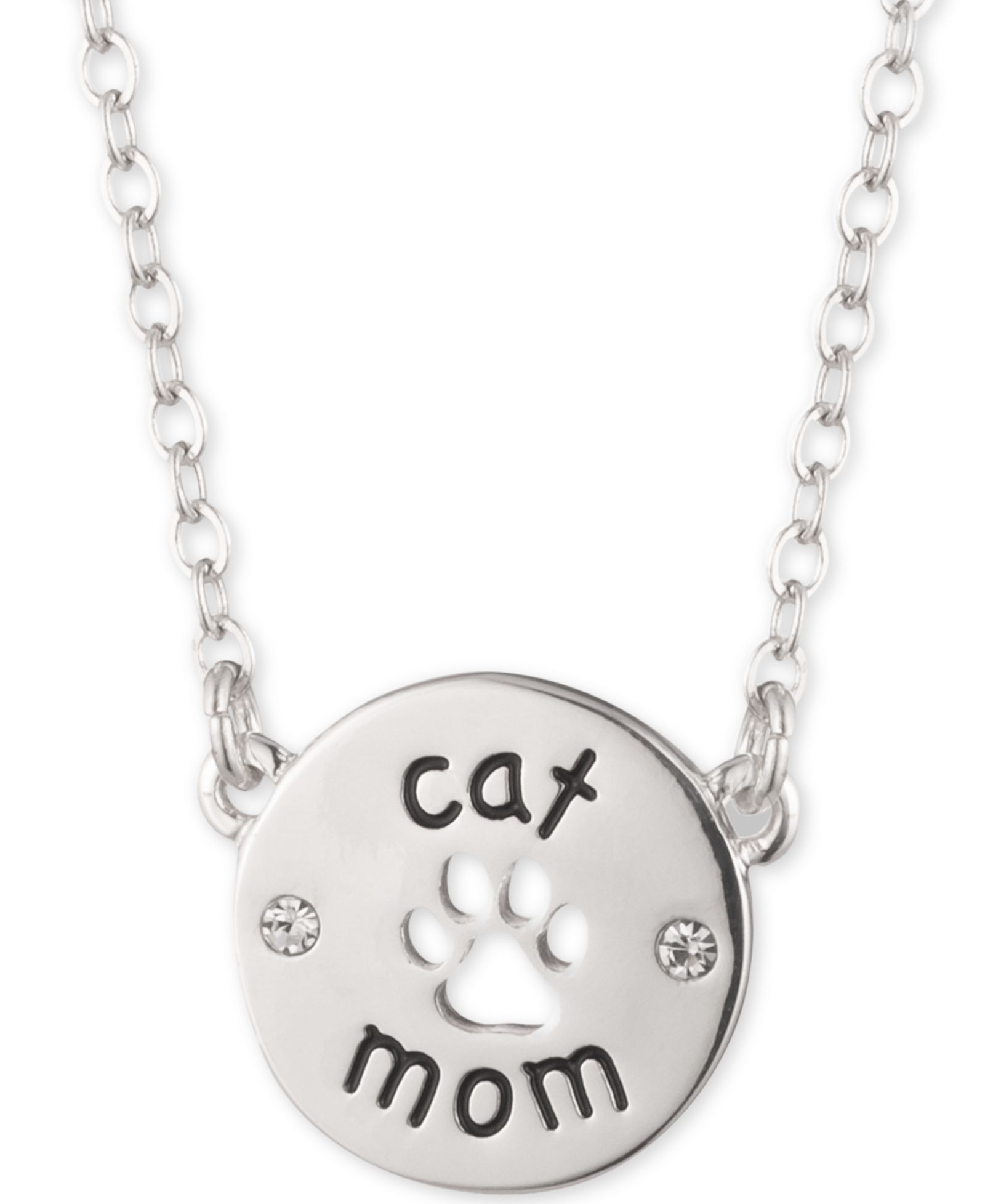 Pet Friends Jewelry ожерелье с подвеской Cat Mom Silver-Tone 16" + 3" extender