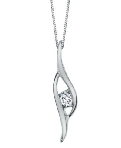 Подвеска Diamond (1/8 ct. t.w.) в 14k белом, желтом или розовом золоте
