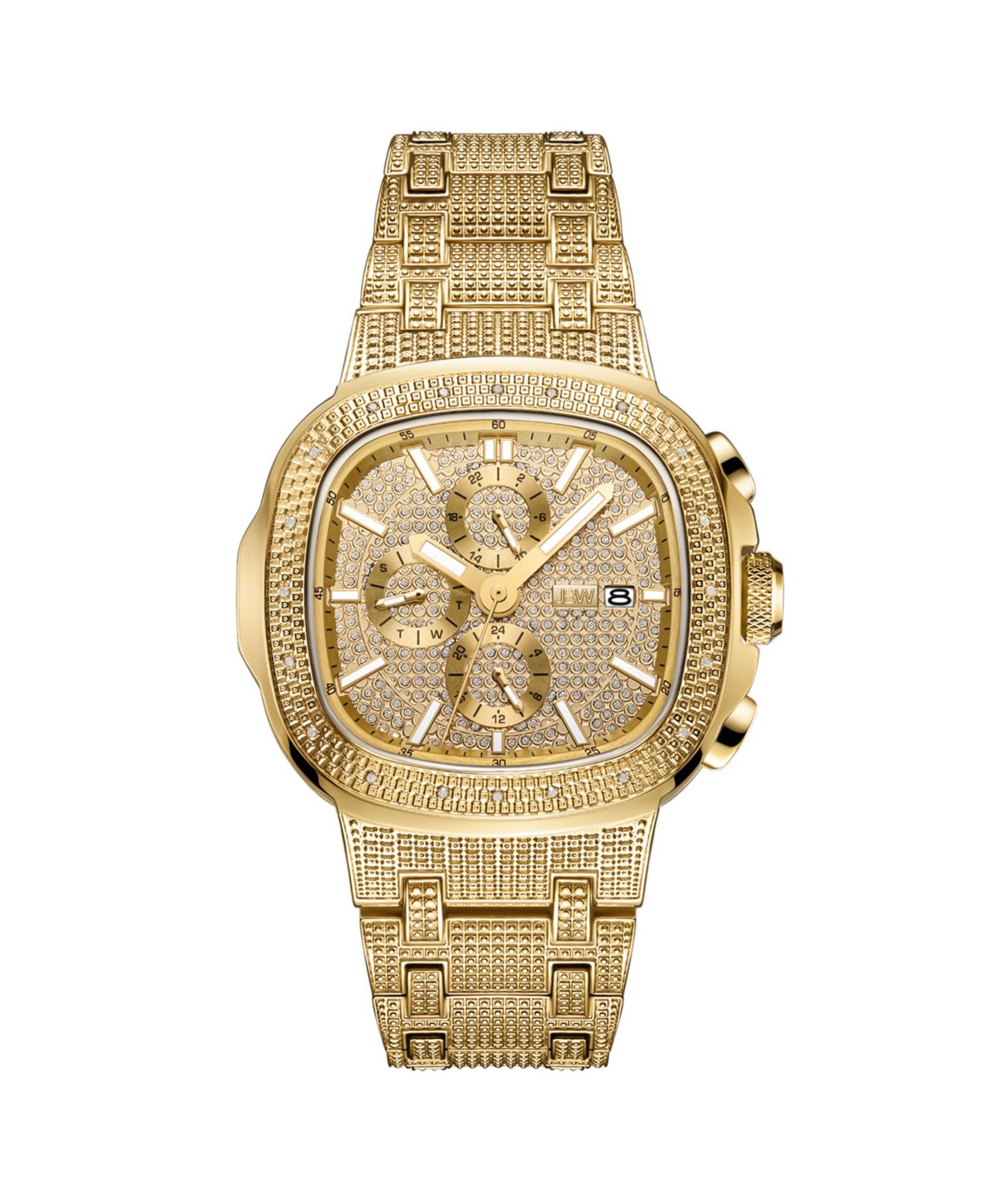 JBW Men's Diamond (1/5 ct. t.w.) Watch in 18k Gold-plated Stainless-steel Watch 48mm