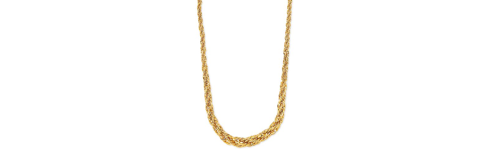 Lightweight Graduated Rope Link 18" Chain Necklace (3mm - 6.25MM) in 14k Gold