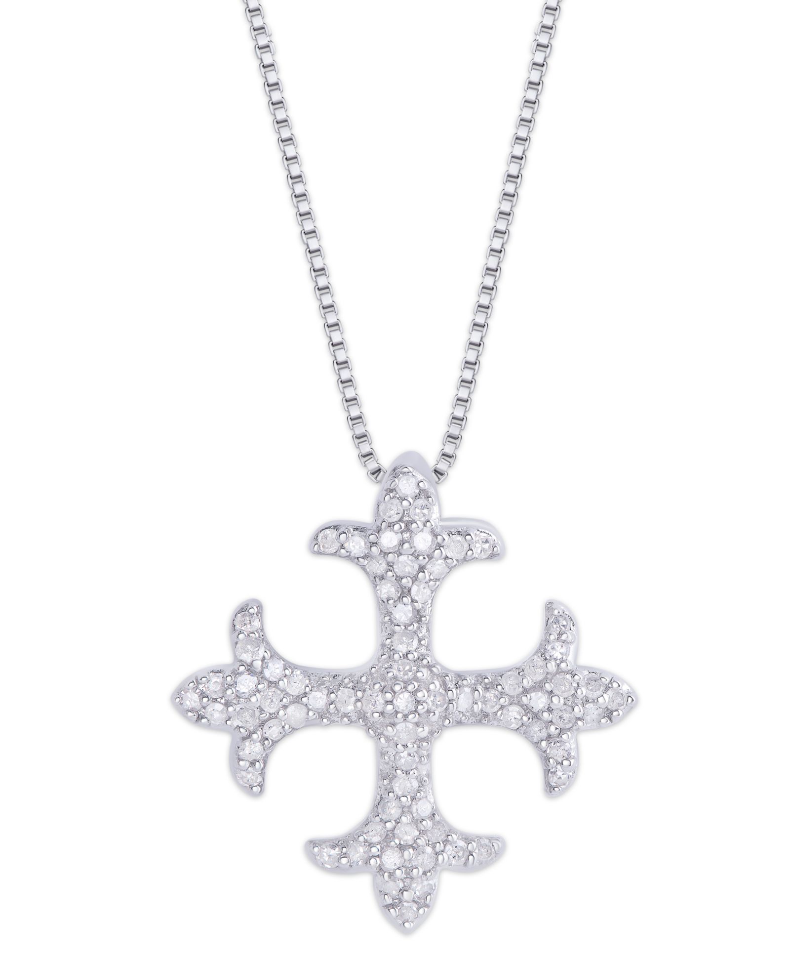 Подвеска Diamond Maltese Cross из серебра