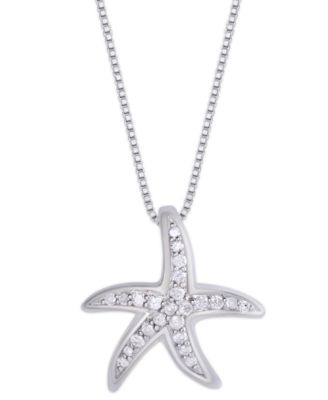 Подвеска-кулон Diamond Starfish из стерлингового серебра, 1/6 ct. t.w.
