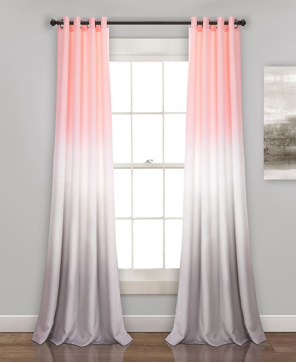 Lush Decor Umbre Fiesta Room Darkening Window Curtain Panel Pair, 52" x 95".