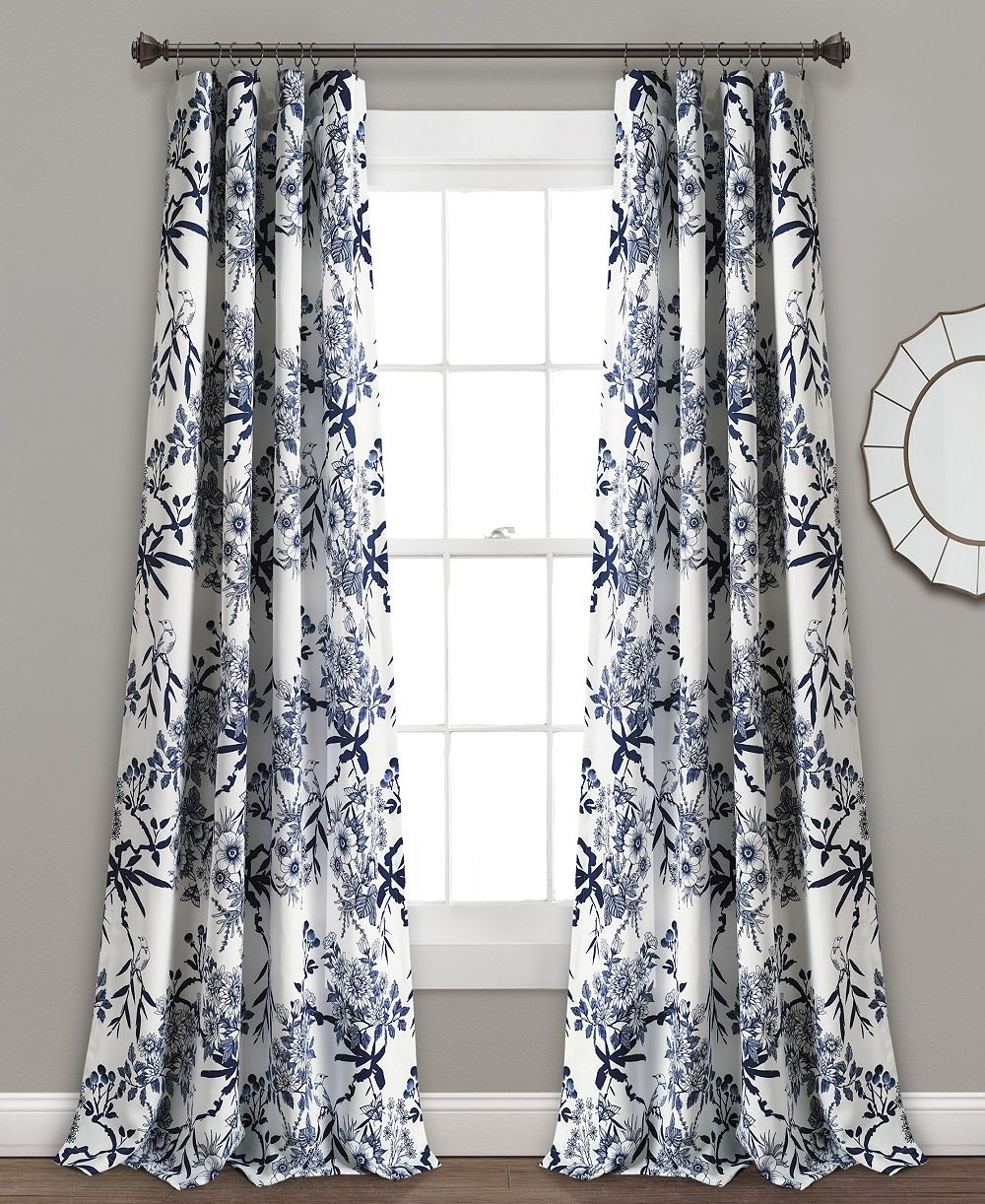 Lush Decor Botanical Garden Light Filtering Window Curtain for Living Room - Farmhouse Curtains