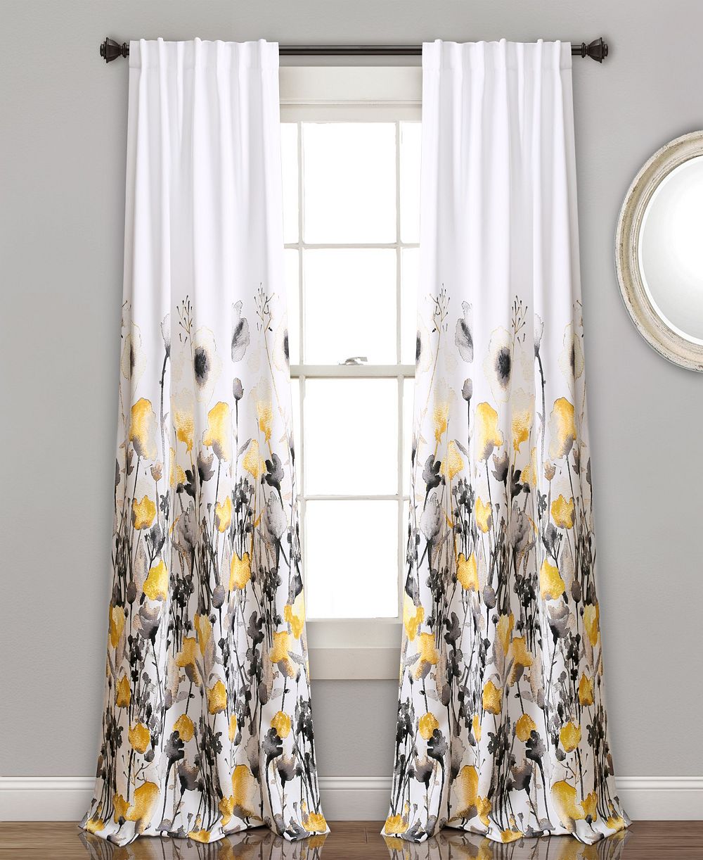 Lush Decor Zuri Flora Room Darkening Window Curtain Panels Pair 52"W x 95"L - Room Darkening Curtains for Bedroom - Floral Curtains