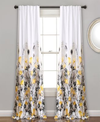 Lush Decor Zuri Flora Room Darkening Window Curtain Panels Pair 52"W x 95"L - Room Darkening Curtains for Bedroom - Floral Curtains
