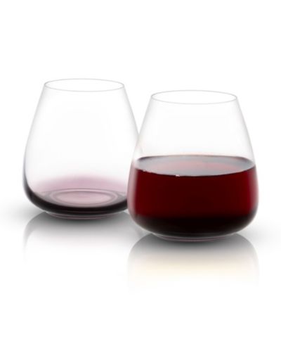 JoyJolt Black Swan Stemless Red Wine Glasses, Set of 4