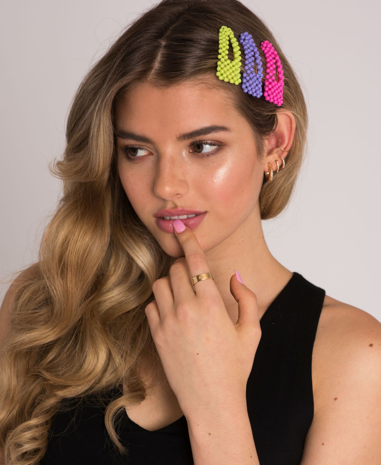 Набор заколок для волос Soho Style Beaded Neon 3 Piece Set