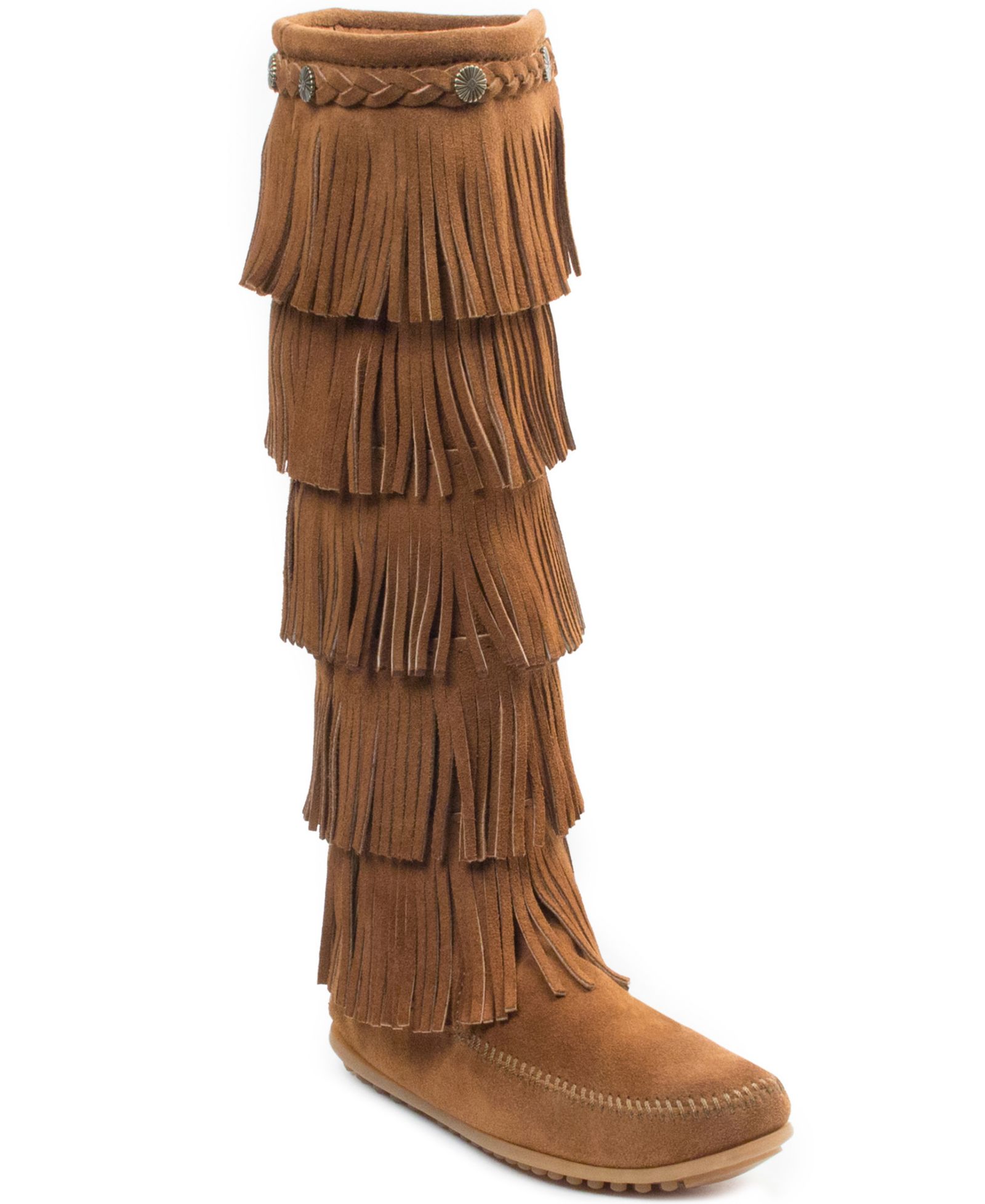 Женские замшевые ботинки Minnetonka с бахромой