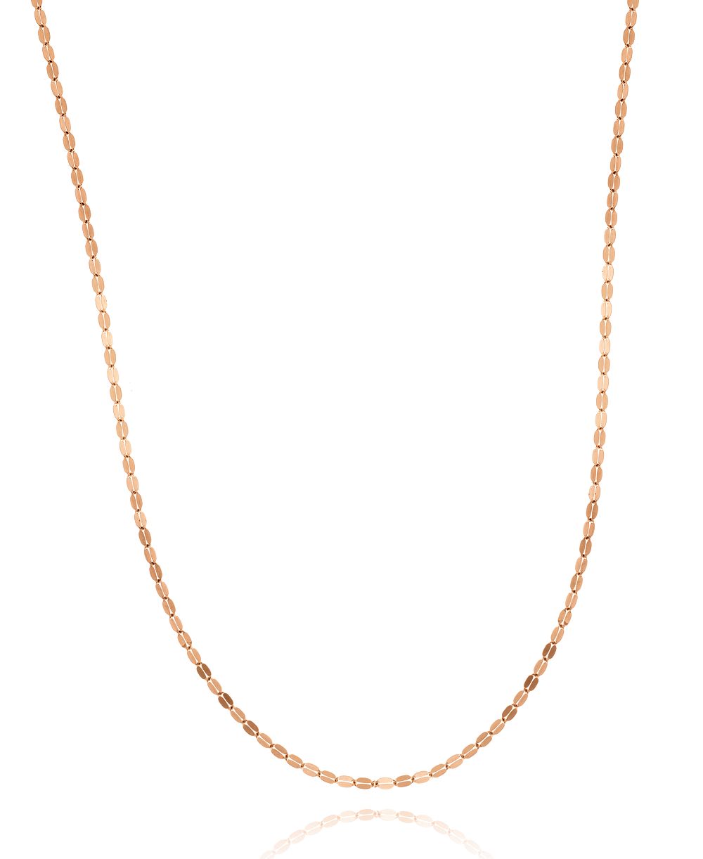 20" Mirror Link Chain (1-1/2mm) in 14K White or Rose Gold