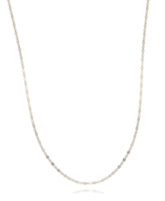 20" Mirror Link Chain (1-1/2mm) in 14K White or Rose Gold