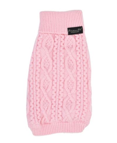 Parisian Pet Cable Knit Sweater Blush Pink