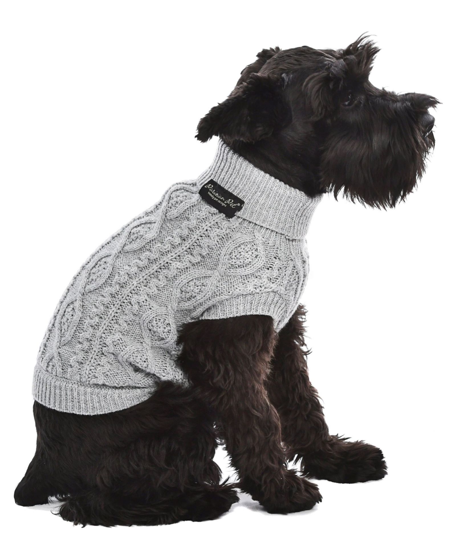Parisian Pet Cable Knit Sweater Cloud Gray