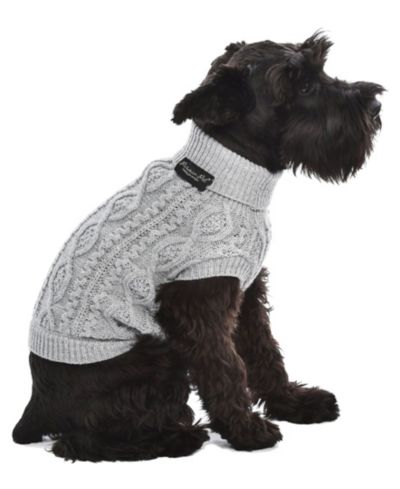 Parisian Pet Cable Knit Sweater Cloud Gray