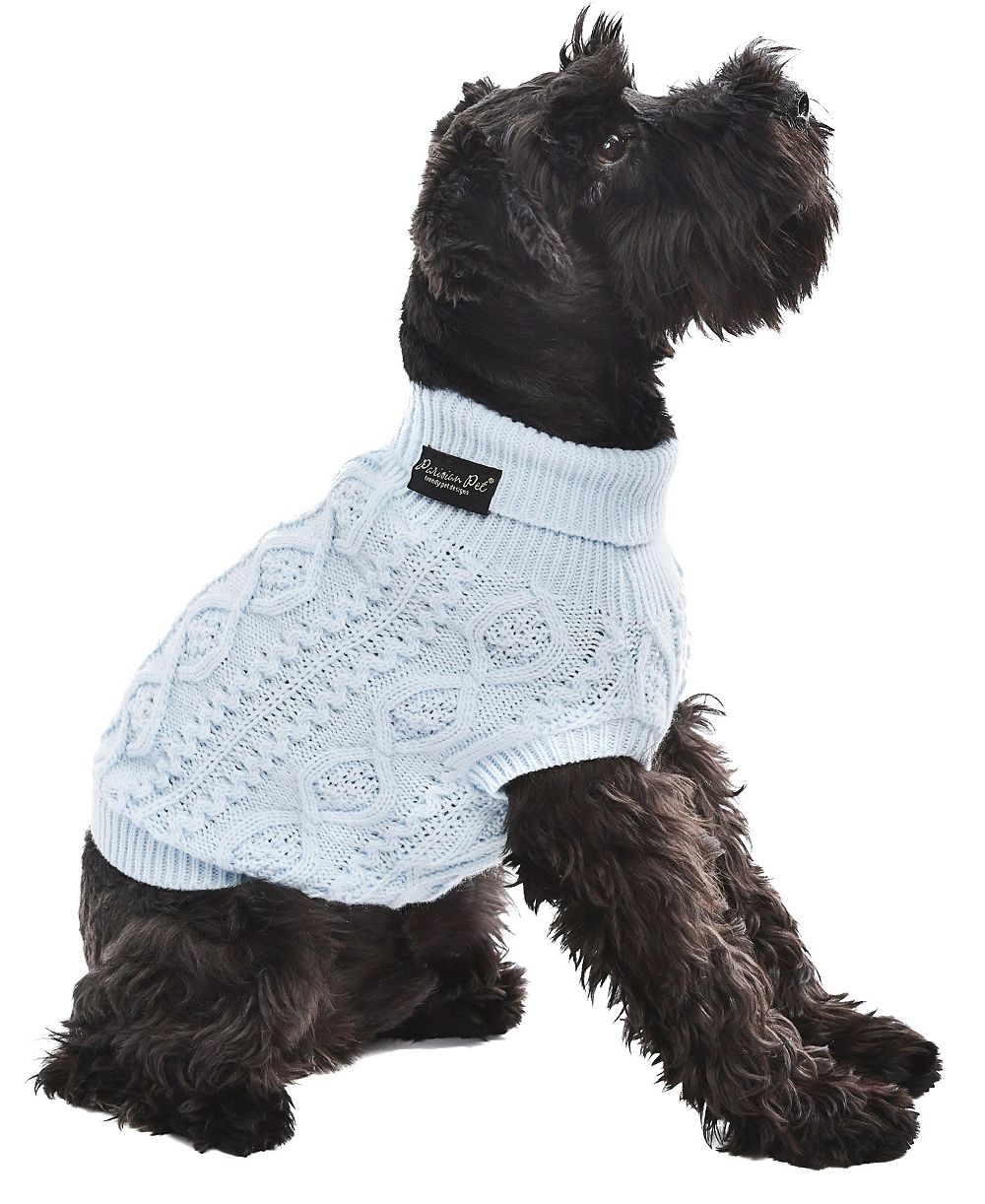 Parisian Pet Cable Knit Sweater Powder Blue