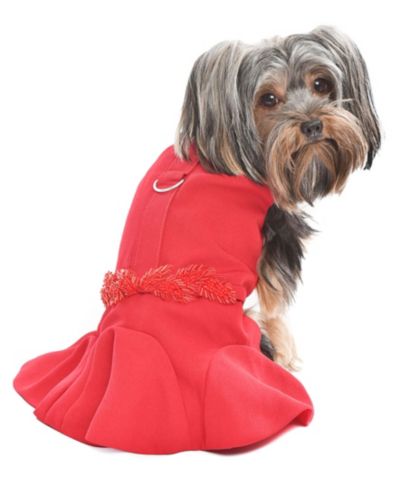 Parisian Pet Satin Embellished Red Dress