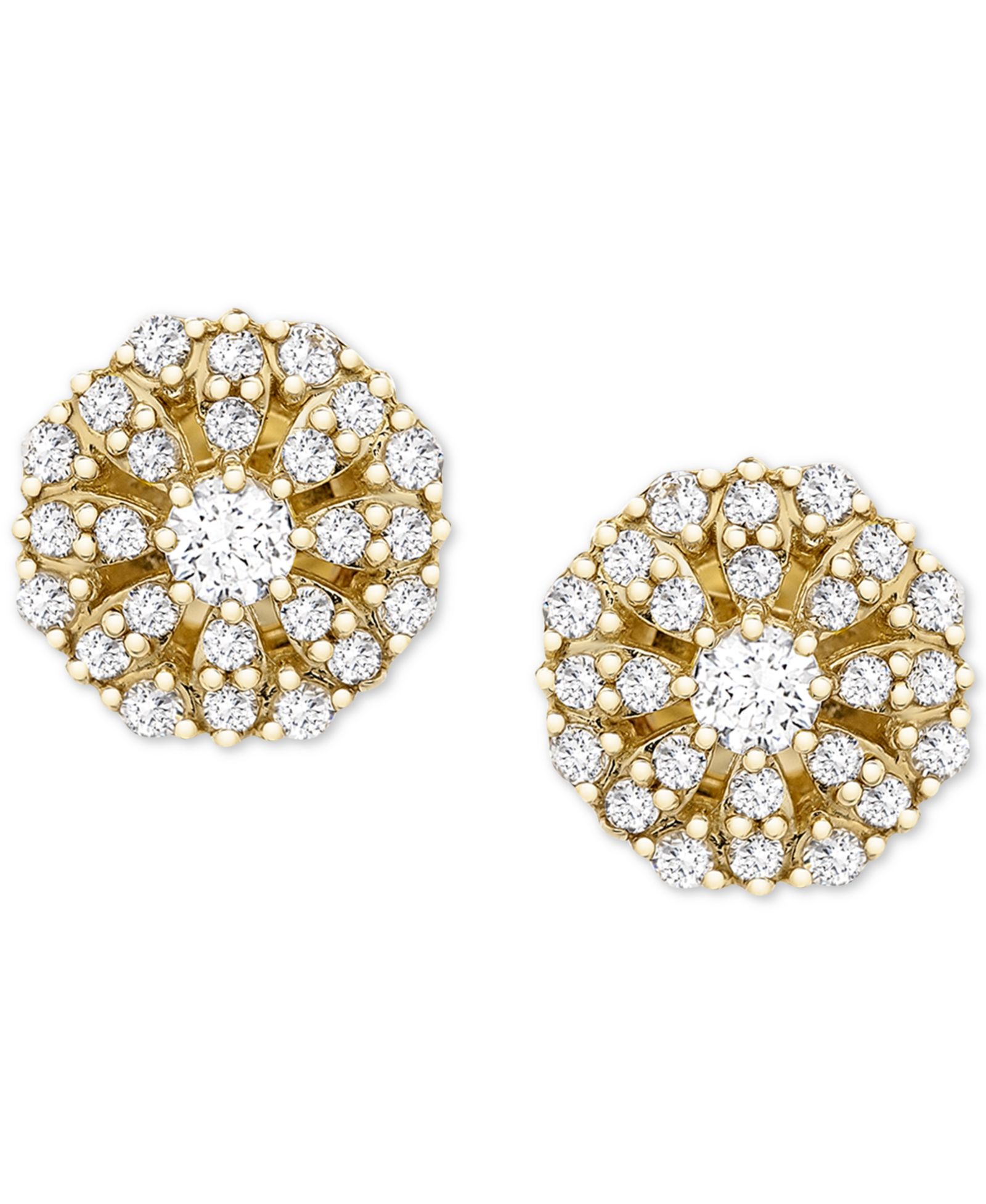 Wrapped™ серьги-гвоздики Diamond Cluster в 14k Gold