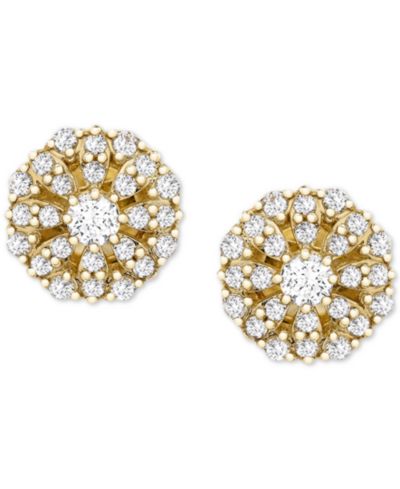 Wrapped™ серьги-гвоздики Diamond Cluster в 14k Gold