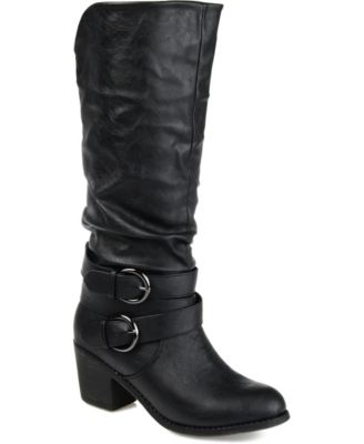 Journee Collection Women's Late Wide Calf Slouchy Block Heel Boots