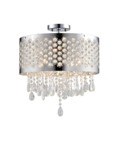 Artiva USA Modern, Comtemporary Catalyn 4-Light Crystal Flush Mount Chandelier