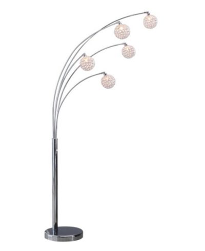Artiva USA 'Manhattan' 84" Modern 5-Arch Crystal Ball Floor Lamp with Dimmer
