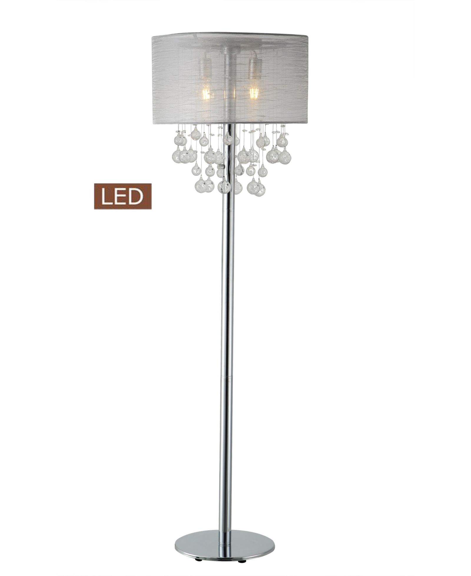 Artiva USA Charlotte 61" Modern LED Floor Lamp with Bubbles Glass Balls