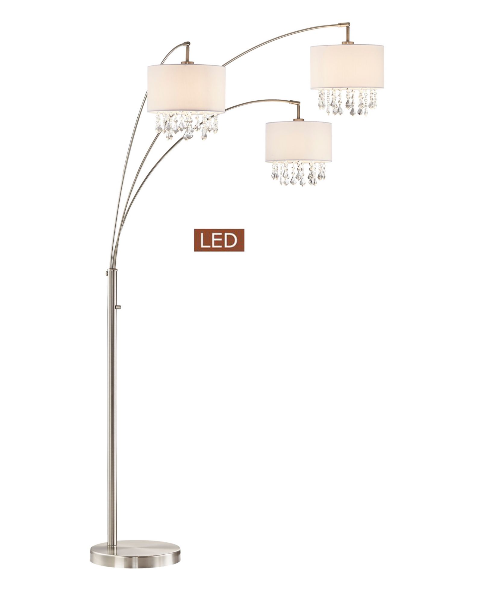 Artiva USA Lumiere IV 80" LED Crystal Arched Floor Lamp with Dimmer