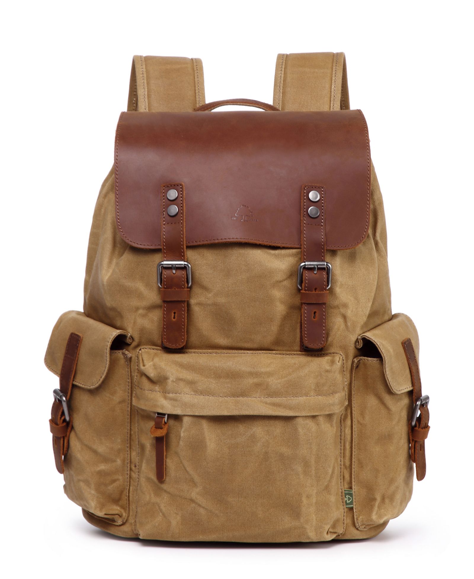 TSD Brand Stone Creek Waxed Canvas Backpack Handbag