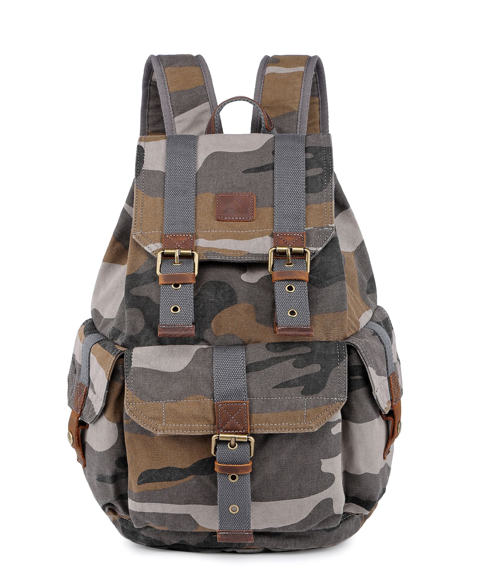 TSD BRAND Camo Canvas Backpack