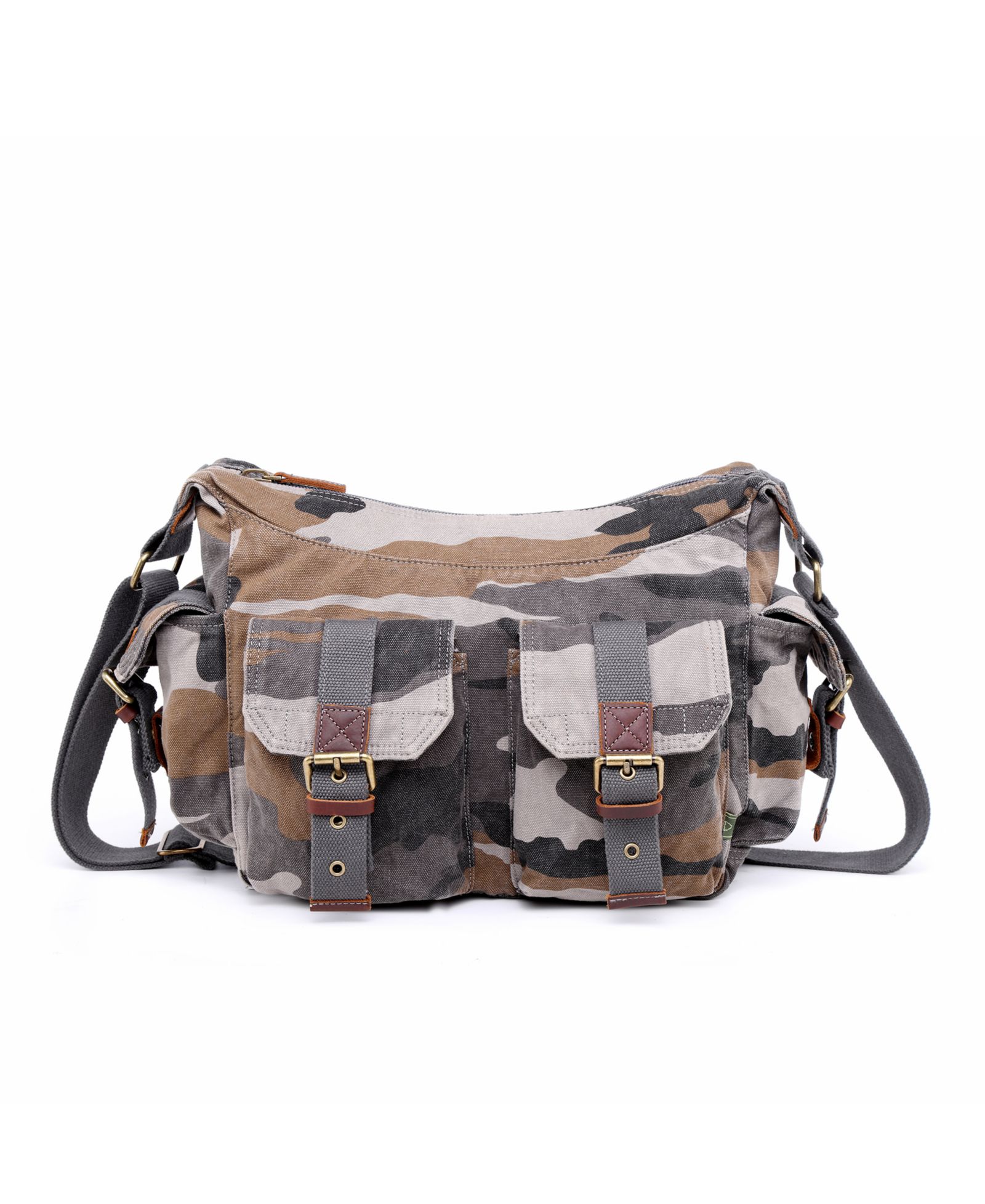 TSD BRAND Camo Canvas Messenger Bag