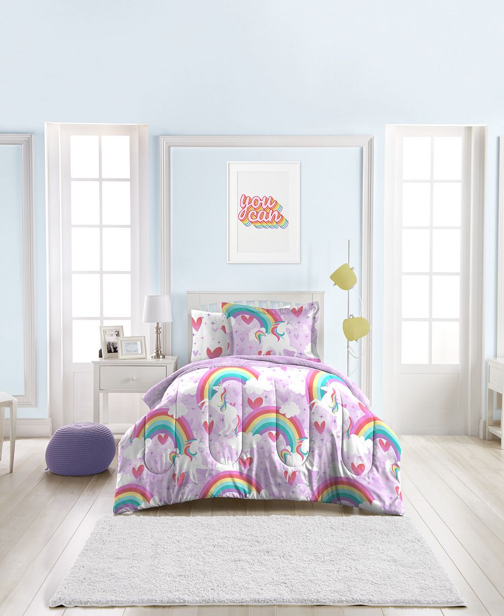 Dream Factory Unicorn Rainbow 5-Pc. Comforter Set, Twin