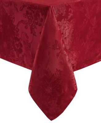 Elrene Poinsettia Elegance Jacquard Holiday Tablecloth - 60" x 144"