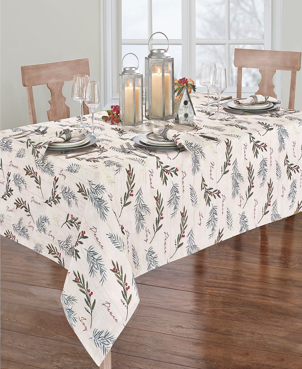 Elrene Holiday Tree Trimmings Tablecloth - 60" x 84" Rectangle