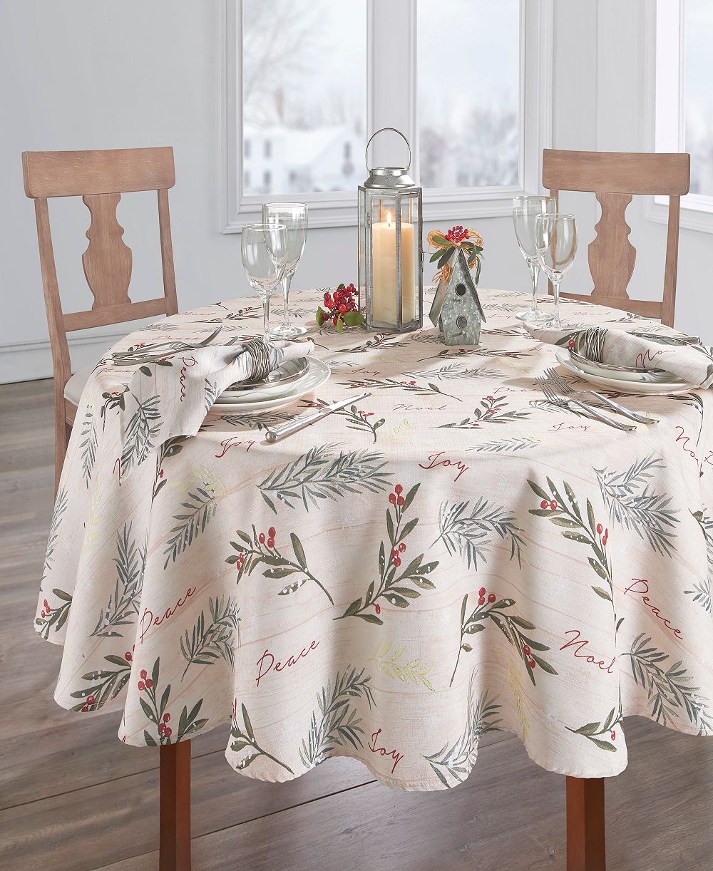 Скатерть Elrene Holiday Tree Trimmings 60" x 84" Oval