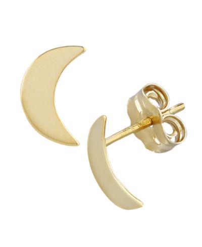 Серьги-гвоздики в форме полумесяца из золота 14k