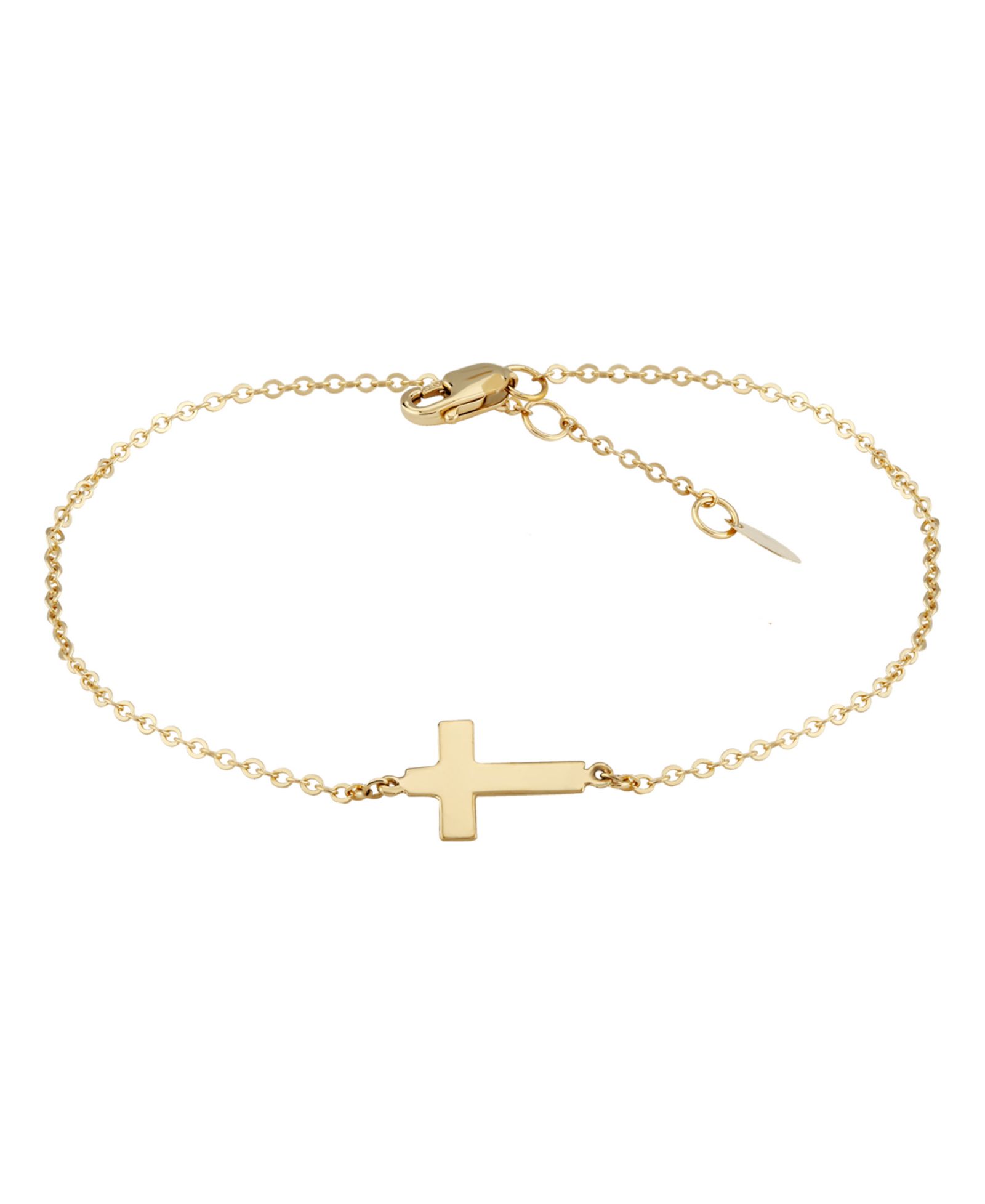 Adjustable Cross Bracelet Set in 14k Gold