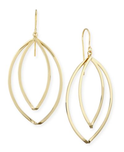 Marquise Twist Drop Earrings Set in 14k Gold