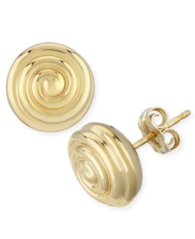 Серьги-гвоздики Swirl Stud 14k Gold 10mm