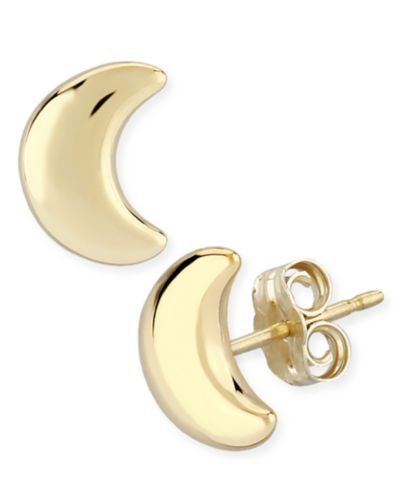 Набор серег-гвоздей Cresent Moon, 14k Gold (8mm)