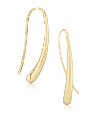 Fluid Teardrop Earrings Set in 14k White or Yellow Gold