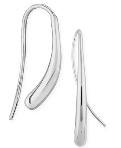 Серьги-подвески Fluid Teardrop в 14k White or Yellow Gold