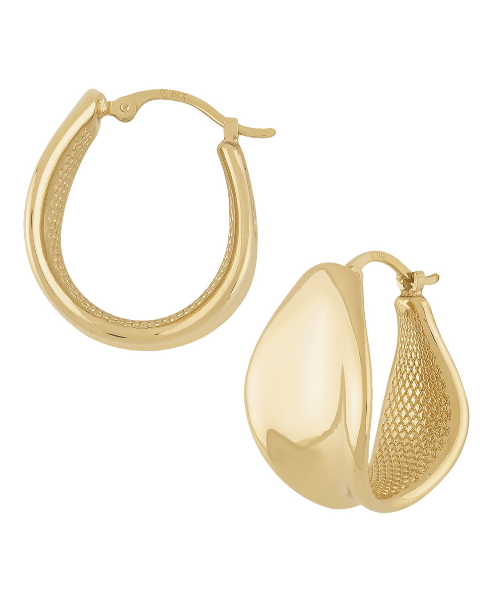Набор серег-колец с градиентом 14k Gold