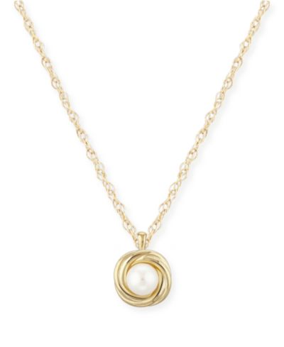 Набор ожерелье Love Knot Pearl (5 mm) в 14k Gold