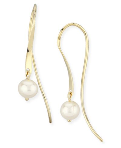 Серьги-гвоздики с жемчугом Cultured Freshwater (5mm) и узлом любви из золота 14k