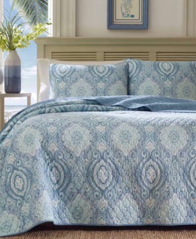 Tommy Bahama Turtle Cove Cotton Reversible 2 Piece Quilt Set, Twin