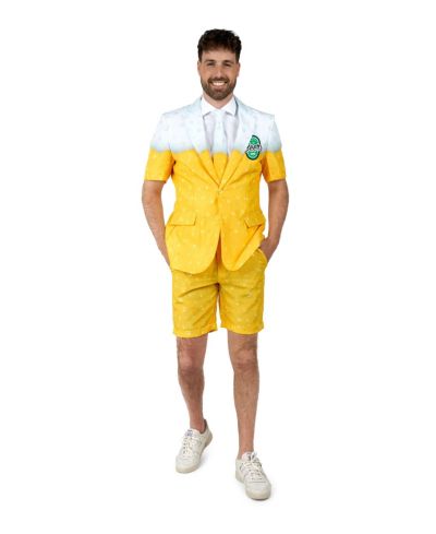 Мужской летний костюм Suitmeister с галстуком-открывашкой - Yellow