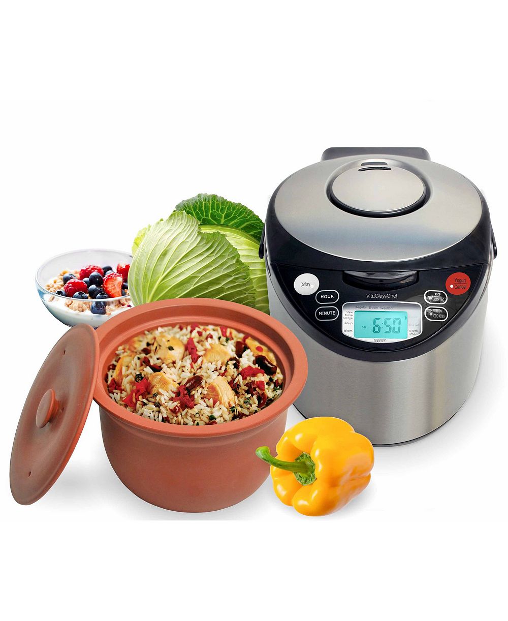 VitaClay мультиварка Smart Digital Express Rice Slow Cooker, Steamer, Yogurt Maker 4.2 QT
